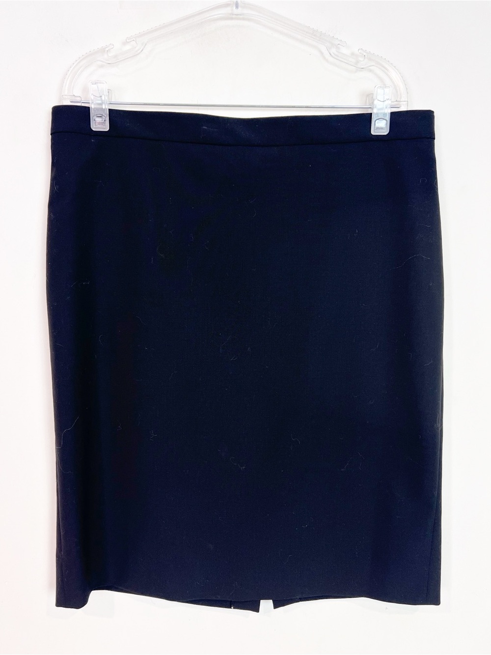 J. CREW BLACK WOOL BI STRETCH PENCIL SKIRT SZ 12